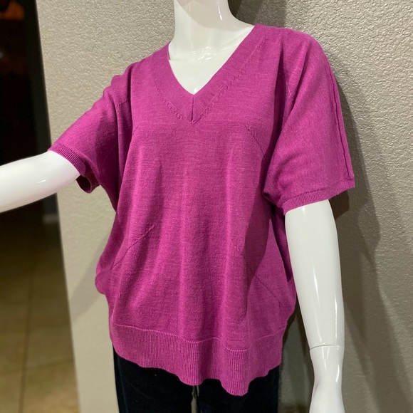 Women’s Vneck knit top sweater purple sz Lg 14-16 - Picture 4 of 5